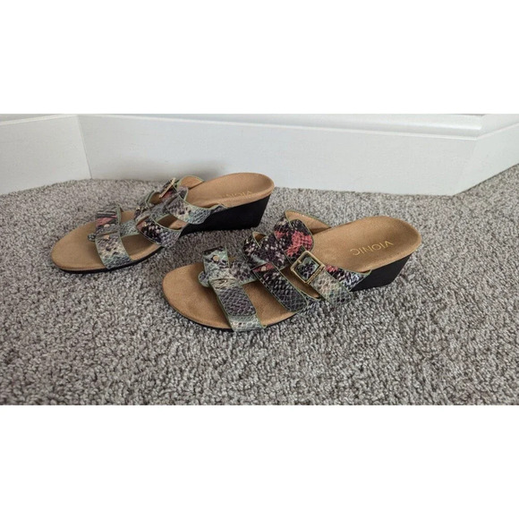 Vionic Park Radia Wedge Sandal with Adjustable Straps Snake Skin sz 7 - Picture 3 of 7